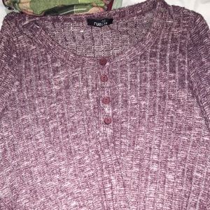 Rue 21 XS Burgundy Long Sleeve Shirt